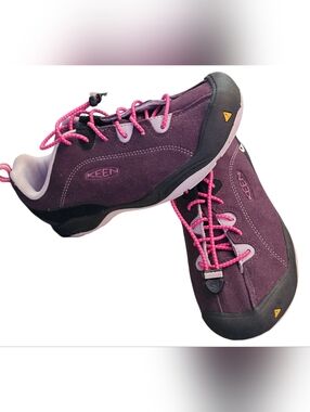 Keen Jasper Suede Sneakers Purple/Pink Bungee Laces Youth Size 2 / EU 34​ NEW